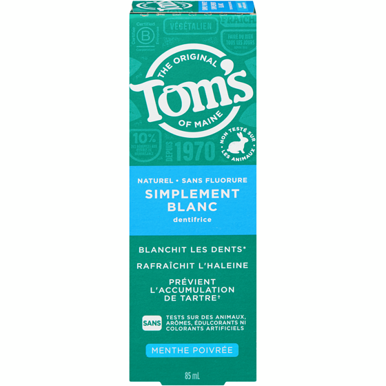 Tom’s of Maine Whole Care Dentifrice Naturel avec Fluorure, Menthe 85 ml, 7,64 $/100ml
