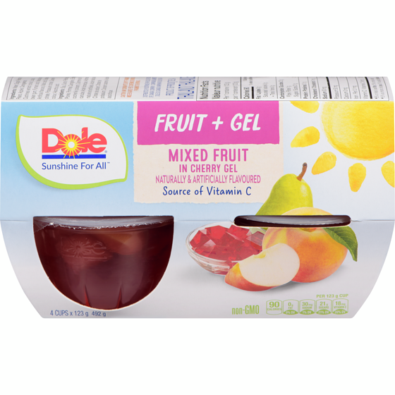 Dole Parfait Mixed Fruit in Cherry Gel 4x123.0 g, $0.71/100g