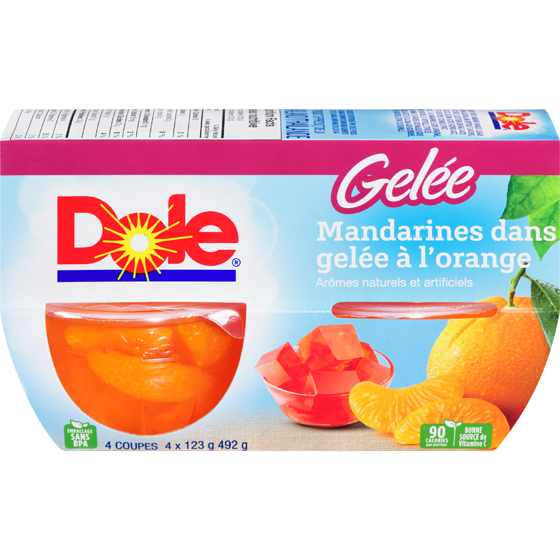 Dole Mandarines dans une gelée à l’orange 4x123.0 g, 0,71 $/100g