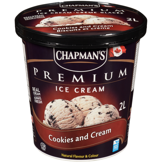Chapmans Premium Cookies & Cream Ice Cream 2 l, $0.40/100ml