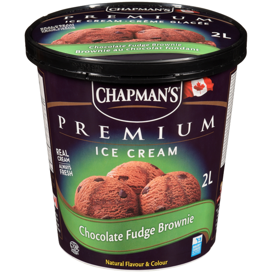 Chapmans Premium Chocolate Fudge Brownie Ice Cream 2 l, $0.45/100ml