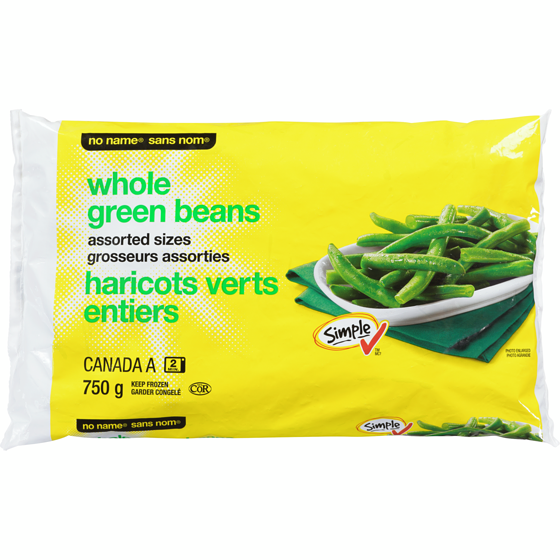 No Name Whole Green Beans 750 g, $0.53/100g