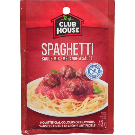 Club House Spaghetti, Gluten-Free Sauce Mix 43 g, $2.33/100g