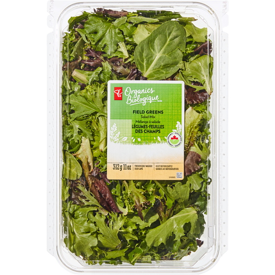 PC Biologique Mélange à salade légumes-feuilles des champs 312 g, 2,56 $/100g