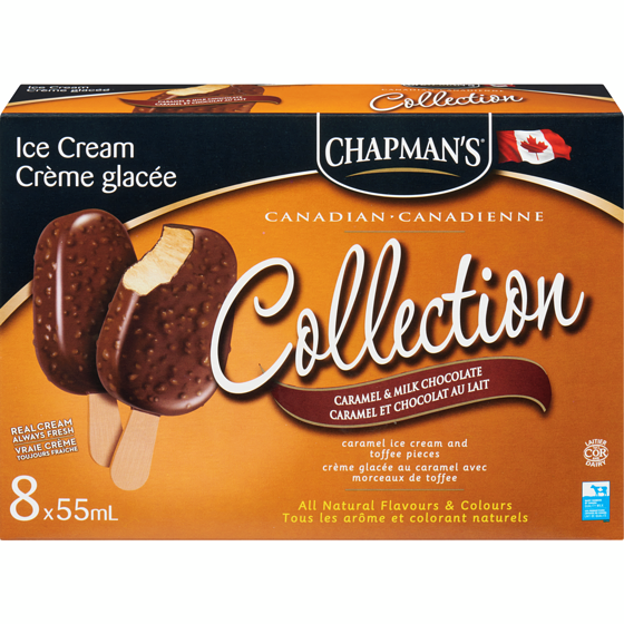 Chapmans Canadian Collection Caramel & Milk Chocolate Ice Cream Bar  8x55.0 ml, $1.70/100ml