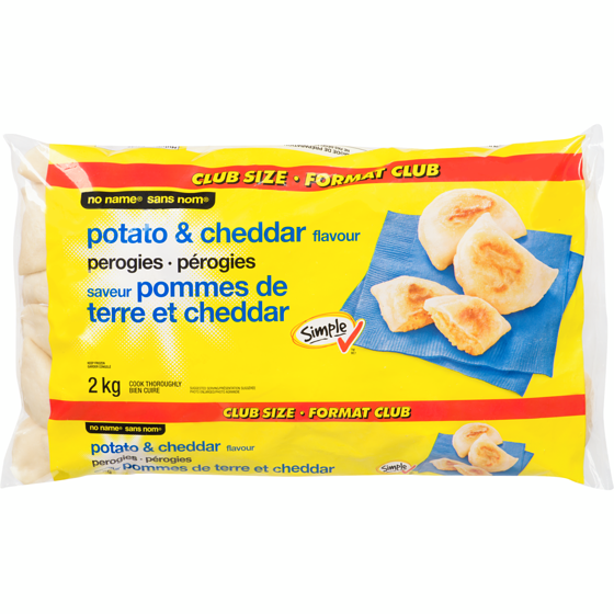 No Name Potato and Cheddar Flavour Perogies Club Size 2 kg, $0.25/100g