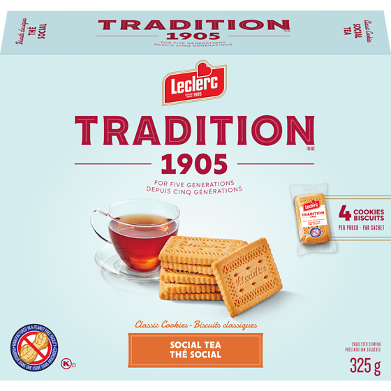 Leclerc Tradition 1905 Social Tea Cookies 325 g, $1.08/100g