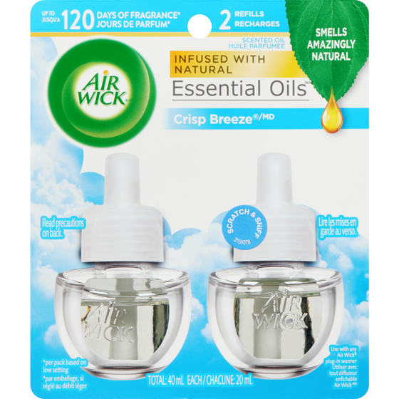 Air Wick Plug-in Air Freshener Scented Oil, Crisp Breeze, 2 Refills 2x21.0 ml, $30.93/100ml