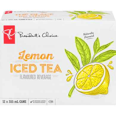 President's Choice Lemon Iced Tea Naturally Flavoured 12x355.0 ml, $0.16/100ml