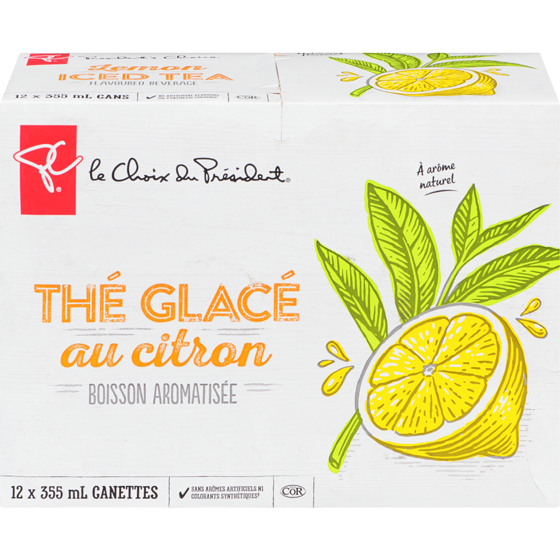 le Choix du Président thé glacé au citron avec arôme naturel 12x355.0 ml, 0,17 $/100ml
