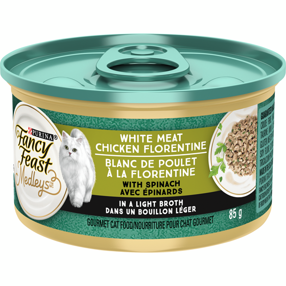 Purina Fancy Feast Medleys Blanc de Poulet à la Florentine, Nourriture Humide pour Chats 85 g 85 g, 1,06 $/100g