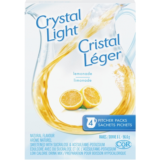 Crystal Light Pitcher Packs, Lemonade 56.6 g, $5.74/100g