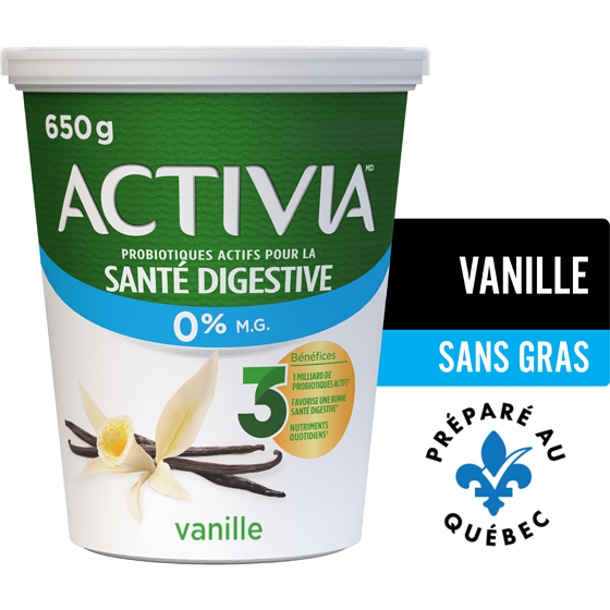 Activia Yogourt probiotique, sans matières grasses, saveur vanille 650 g, 0,66 $/100g