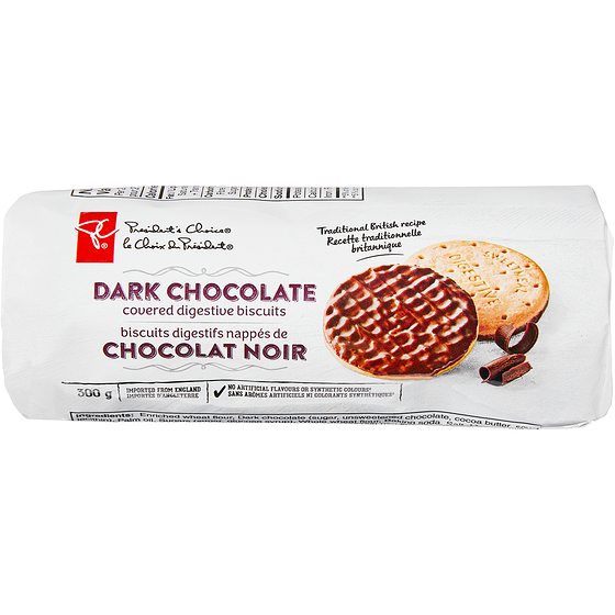 le Choix du Président Biscuits Digestifs Nappés De Chocolat Noir 300 g, 1,33 $/100g