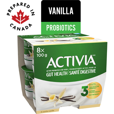 Activia Probiotic Yogurt, Vanilla 8x100.0 g, $0.79/100g