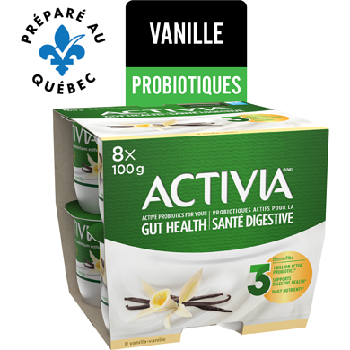 Activia Yogourt probiotique, saveur vanille 8x100.0 g, 0,75 $/100g