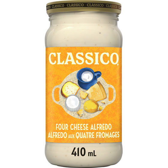 Classico Sauce pour pâtes alfredo aux quatre fromages di parma, pot 410 ml, 0,92 $/100ml