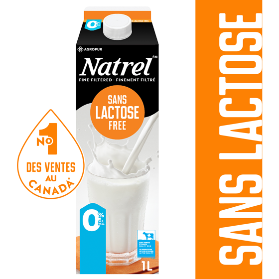 Natrel Produit laitier sans lactose sans gras écrémé 0% (1L) 1 l, 0,47 $/100ml