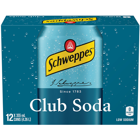 Schweppes Club Soda 12x355.0 ml, $0.21/100ml