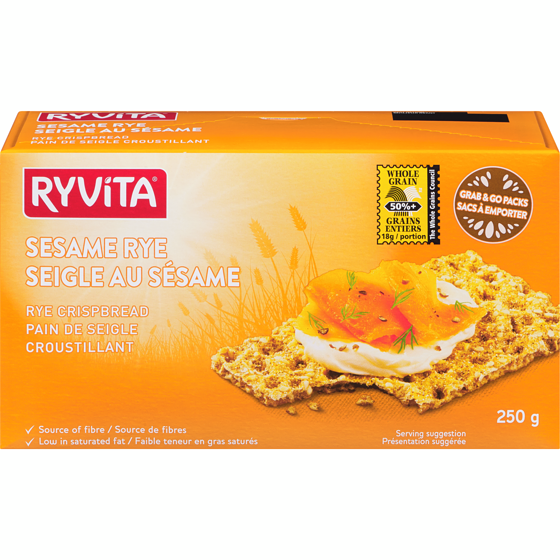Ryvita Wholegrain Rye Crispbread, Sesame Rye 250 g, $1.40/100g