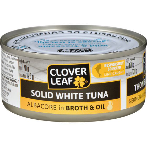 Clover Leaf Solid White Tuna Albacore in Broth & Oil 170 g, $2.35/100g