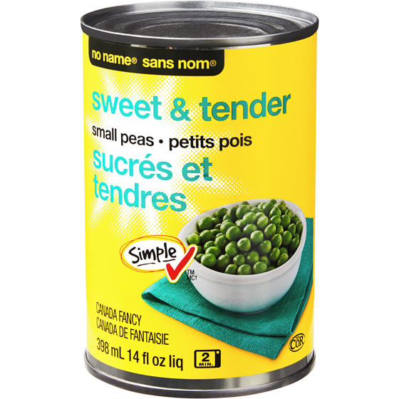 No Name Sweet and Tender Small Peas 398 ml, $0.38/100ml