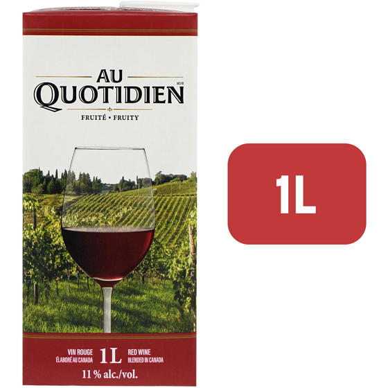 Au Quotidien Fruity Red Wine (ID required at pick-up) 1 l, $1.00/100ml
