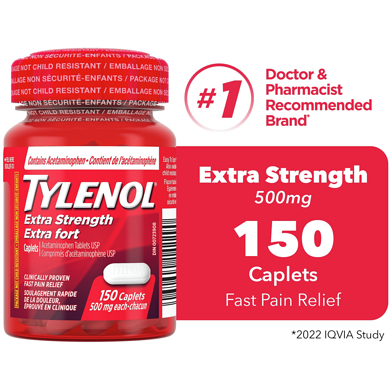Tylenol 500 Mg Caplets 150 ea, $0.10/1ea