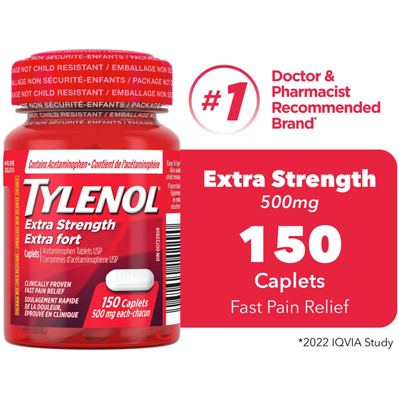 Tylenol 500 Mg Caplets 150 ea, $0.12/1ea
