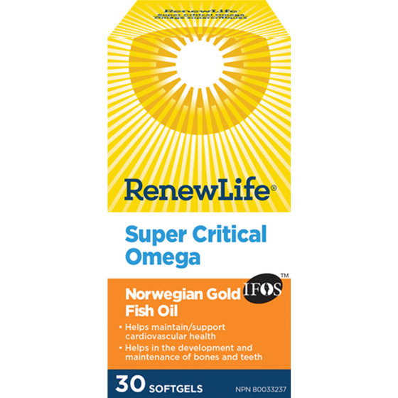 Renew Life Super Critical Omega Norwegian Gold, Fish Oil and Omega 3's 30 ea, $0.97/1ea