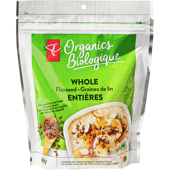 PC Organics Whole Flaxseed, Organic 454 g, $1.10/100g