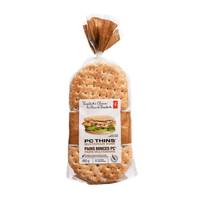 President's Choice Thins Buns Multigrain 8x60.0 g, $0.79/100g