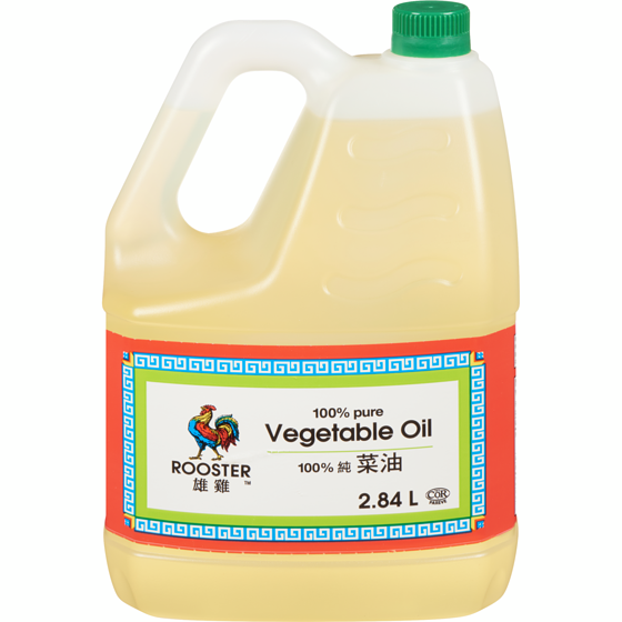Rooster 100% Pure Vegetable Oil 2.84 l, $0.37/100ml