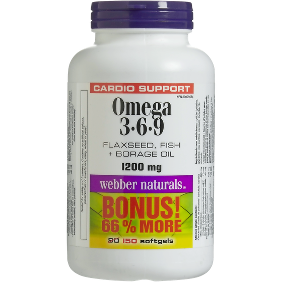 Webber Naturals Omega-3-6-9 150 ea, $0.16/1ea