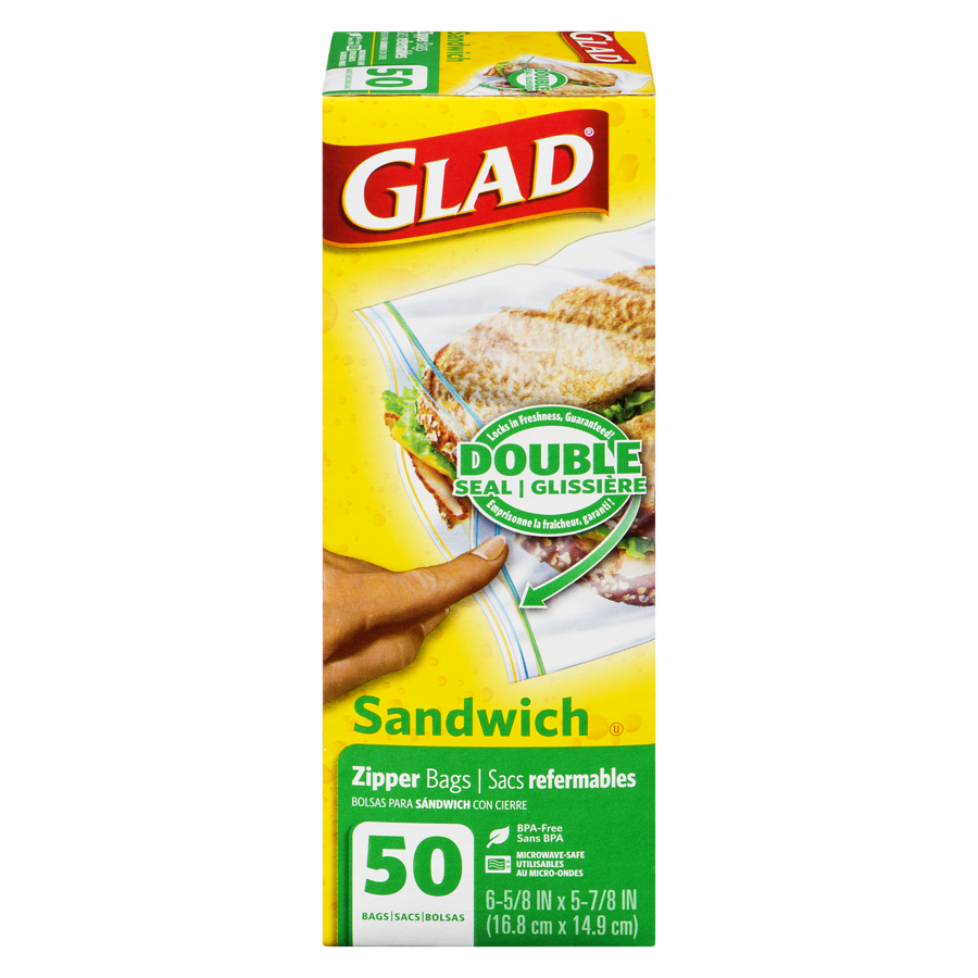glad double seal sandwich bags