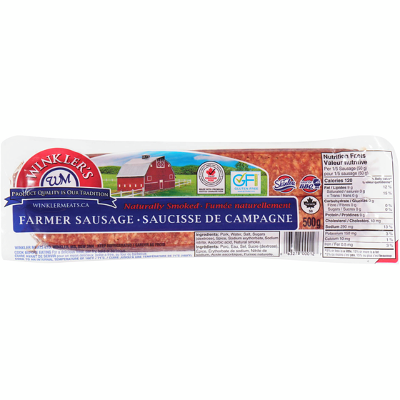 Winkler Naturally Smoked Farmer Sausage 500 g, $2.30/100g