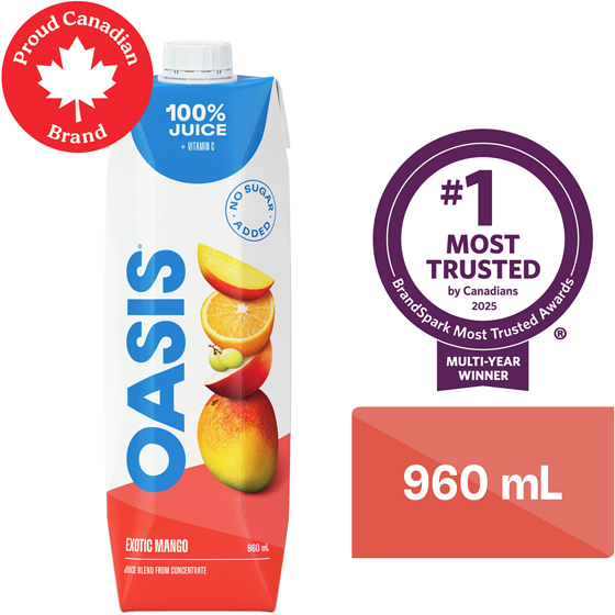 Oasis Exotic Mango Fruit Juice 960 ml, $0.29/100ml