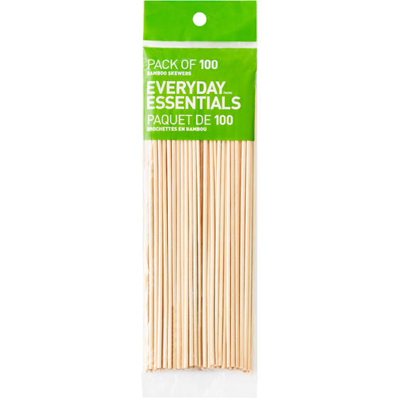 Everyday Essentials Bamboo Skewers 100-Count, 8 Inch 100x1.0 ea, $0.04/1ea