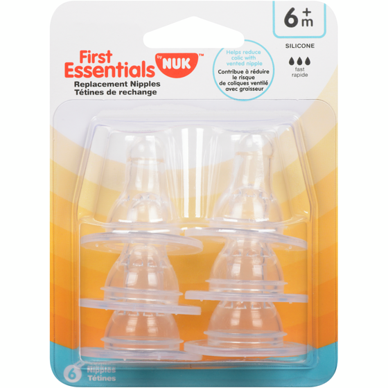 Nestlé Tétines en silicone First Essentials débit rapide paquet de 6 1 ea, 1,06 $/1ch