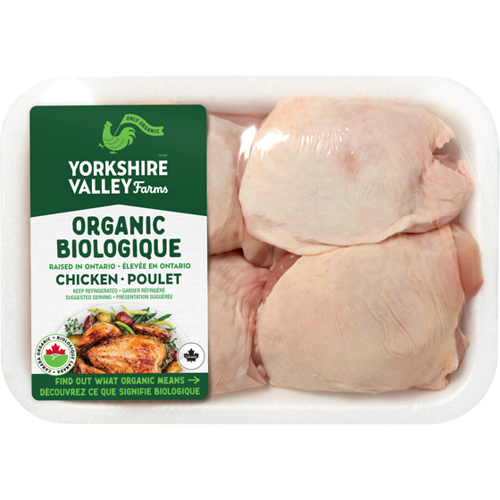 null Organic Chicken Thighs Bone In $18.99/1kg $8.62/1lb