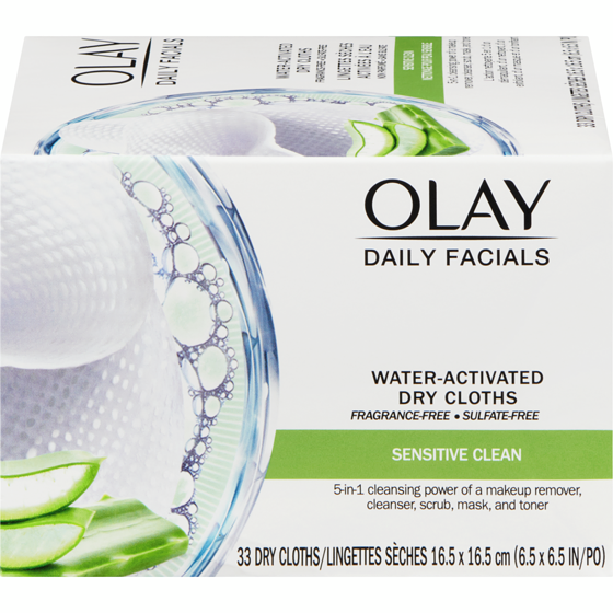 Olay Daily Facial Sensitive Cleansing Cloths w/ Aloe Extract, 33 Count 33 ea, $0.33/1ea