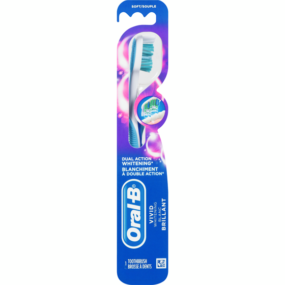 Oral-B Brosse à dents Blanc brillant, souple, 1 unité 1 ea, 7,99 $/1ch