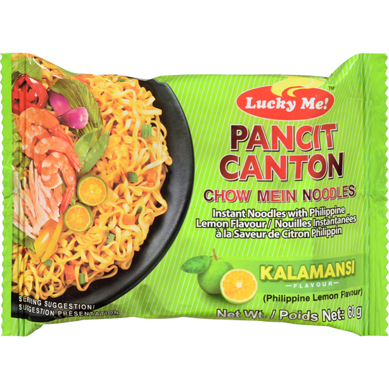 Lucky Me! Pancit Canton Chow Mein Noodles Philippine Lemon Flavour 60 g, $2.15/100g