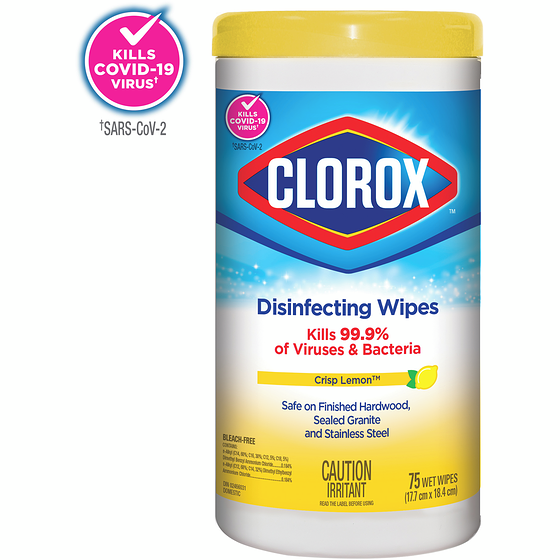 Clorox Serviettes désinfectantes au parfum de citron frais 75 ea, 0,10 $/1ch