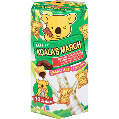 Lotte Biscuits Koala's March Chocolat 195 g, 3,23 $/100g