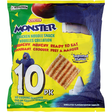 Mamee Nouilles collation Monster à saveur de poulet 300 g, 0,93 $/100g