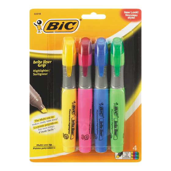Bic Brite Liner Grip XL 4x4.0 ea, $0.75/1ea