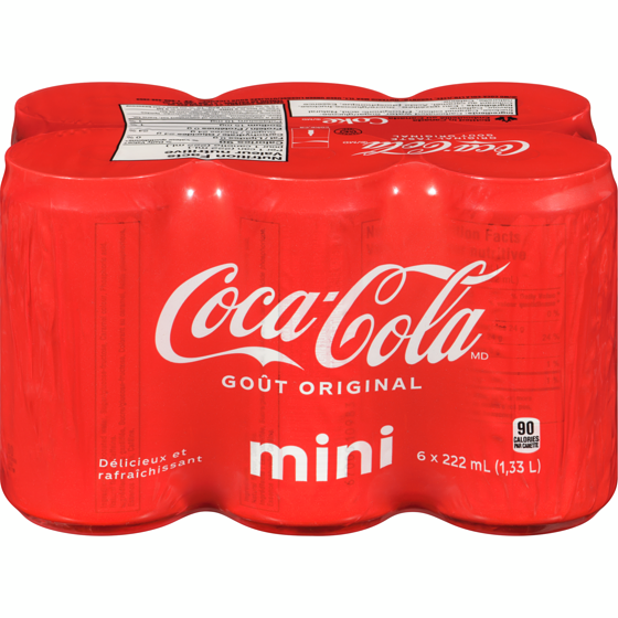 Coca-Cola Cola Cannettes 6x222.0 ml, 0,43 $/100ml