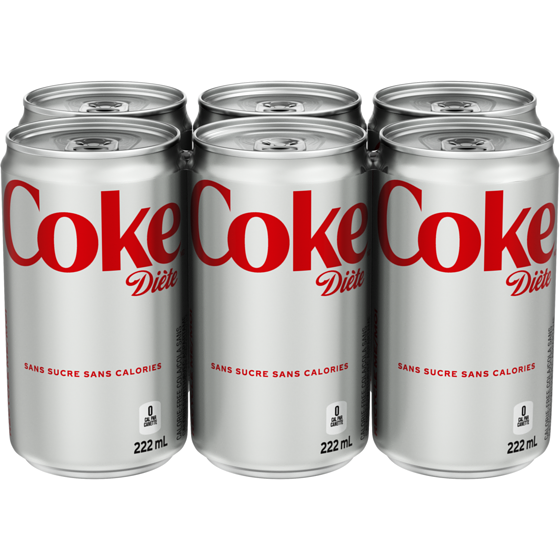Coca-Cola Coke DièteMD 6x222.0 ml, 0,37 $/100ml