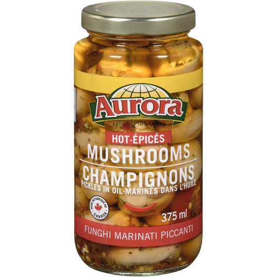 Aurora Pickled Mushrooms, Hot 375 ml, $1.60/100ml